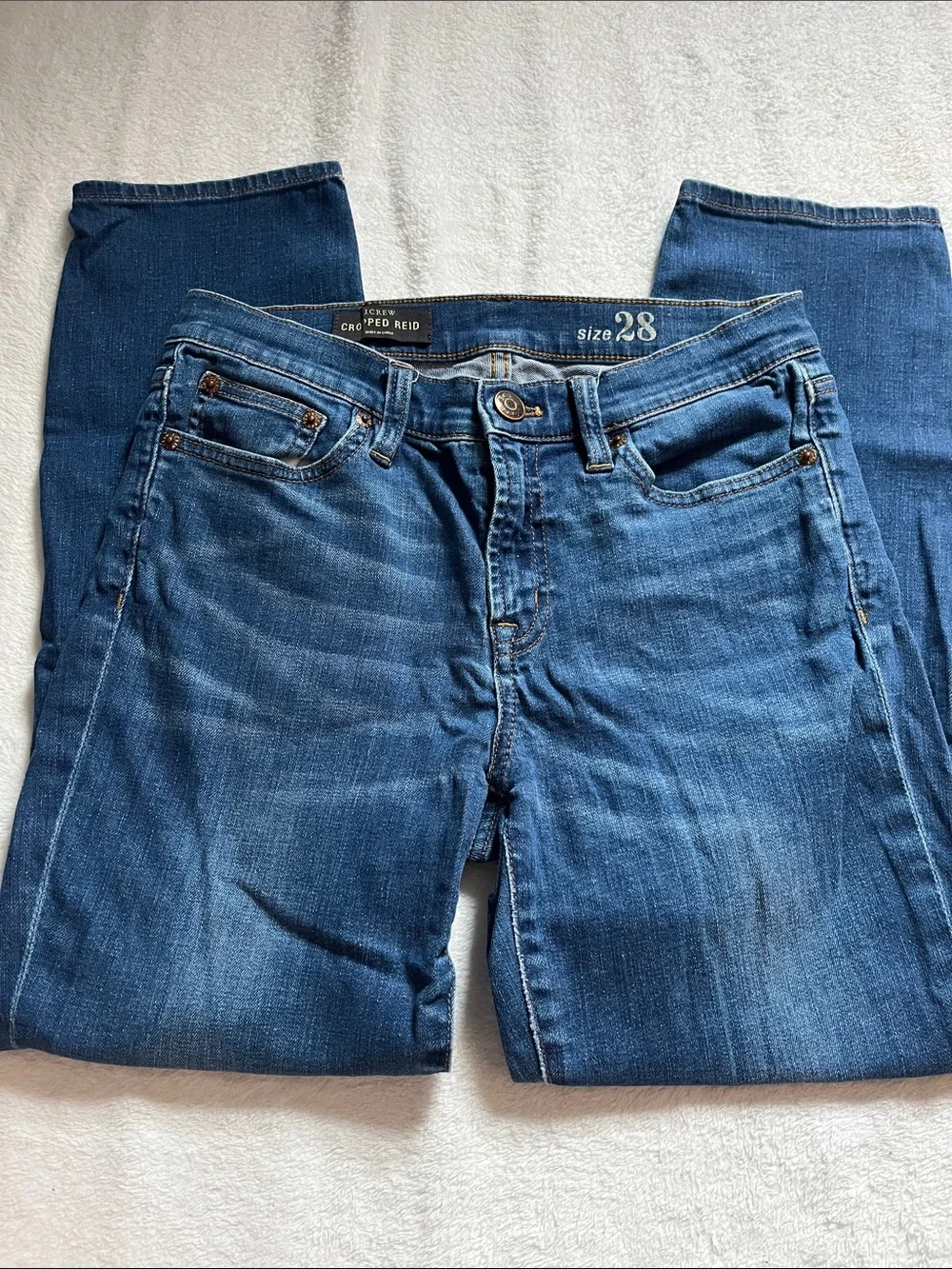 J. Crew Mid-Blue Cropped Ankle Jeans